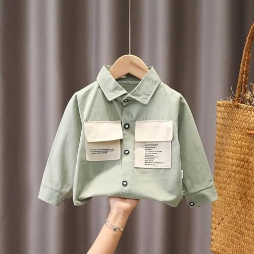 2021 New Childrens Clothes Baby Kids Boys Long Sleeve Solid Color Spring and Autumn Fashion Gentleman Shirt Tops Tee Shirt