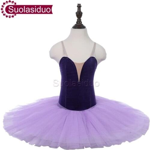 Children Blue Professional Stage Ballet Tutu Costumes Kids Purple Classical Performance Competition Apperal Adult Ballet Skirt