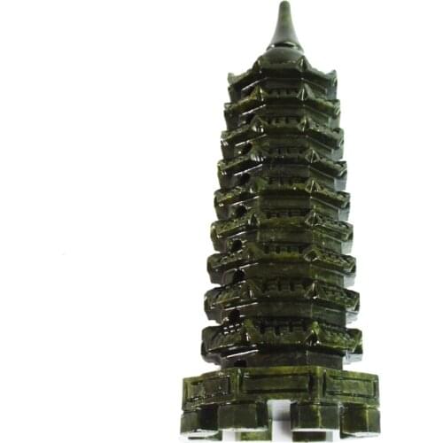 Fengshui Large size Jade Nine-Level Wen Chang Pagoda +Amulet for Education J2107