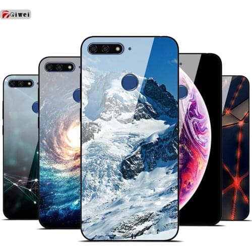 AUM-L41 Coque For Huawei Honor 7C 5.7" Case Silicone Hard Tempered Glass Case For Huawei Honor 7C Case Honor7C 7 C C7 Cover Capa