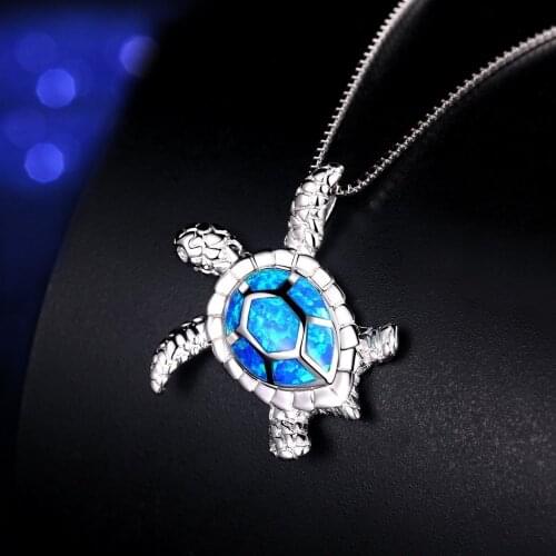 Hermosa Exclusive Sea Turtle Design Australian Opal Necklace Pendant 1 1/4 Inch NY43 Fairytale Lady GIFT