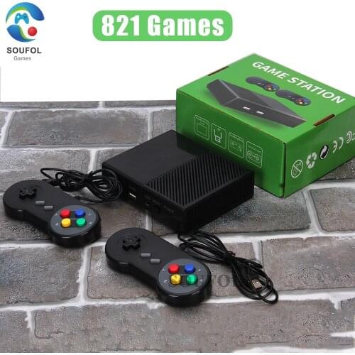 RS-95 Retro Video Game Console Box HDMI-Compatible Output Built-in 821 Games Players Two Wired Controller Gamepad US/EU/UK Plug