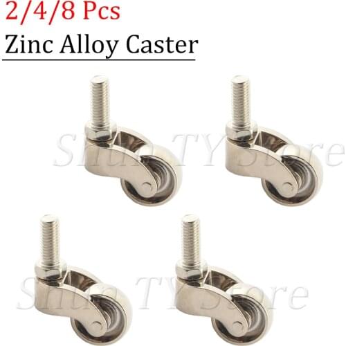 2/4/8Pcs Heavy Duty Zinc Alloy Universal Wheel Swivel Caster Wheels Silent Threaded Stem Furniture Caster For Sofa Cabinet Chair