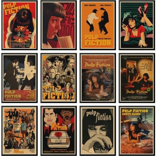 Pulp Fiction retro Poster Retro Kraft Paper For home decorHome Decor Painting Wall Sticker 42X30cm