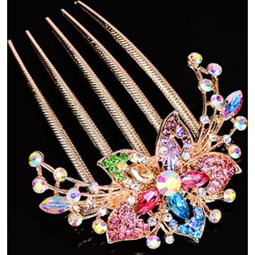 Fashion Rhinestone Flowers hair combs Pearl Hairpin for women Head Accessories Bridal Headpiece Jewelry