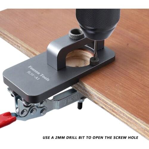 Woodworking Hole Drilling Guide Locator 35mm Hinge Boring Jig With Fixture Aluminum Alloy Hole Opener Template Door Cabinets