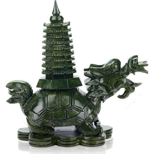 Natural jade dragon South Tower of Wenchang TV cabinet office Home Furnishing crafts decoration decoration