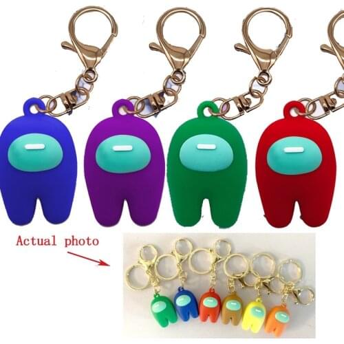 New Among of Us Game Doll Pvc Keychain Fashion Car Handbag Backbag Pendant Amongs Action Figure Key Ring Chain Kid Party Gift