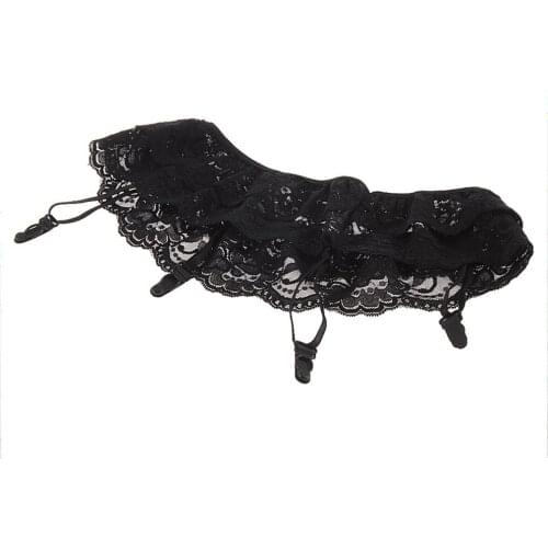 New New Summer Style Black Sexy Lady 1pcs 2 Layer Floral Lace Garter Belt Suspender Lingerie Skirt Stocking