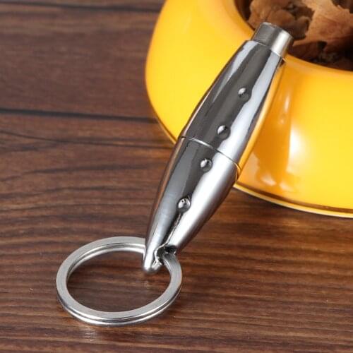 Cigar Punch Cutter Tobacco Stainless Steel Pocket Cigar Cutter Drill Sharp Travel Cigar Accessories W/ Keychain