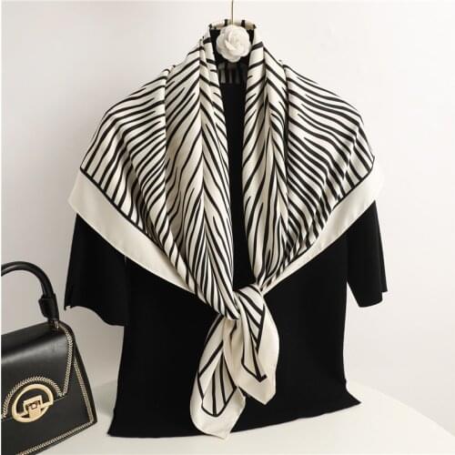Summer Twill Square Scarf For Women Headscarf Neckerchief Design Headband Hair Wrap Print Shawl Female Foulard Hijab Bandana