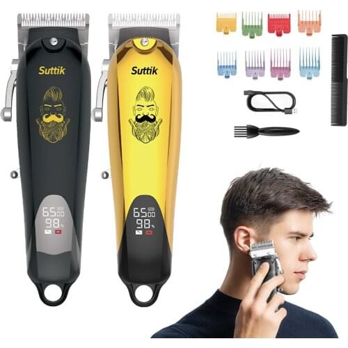 RESUXI JM-107 Professional Mens Hairdresser USB Rechargeable 8-color Comb Hair Trimmer Portable Clippers