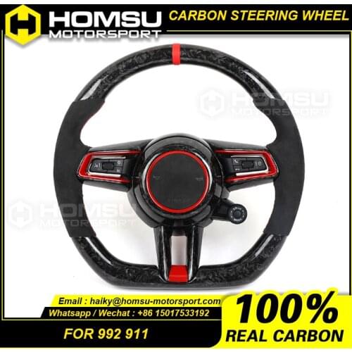 Custom alcantar carbon fiber steering wheel For porsche 2019-2020 992 911 racing wheel convertible