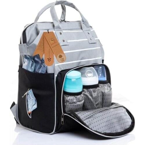 Sahra Striped Mother Baby Care Backpack