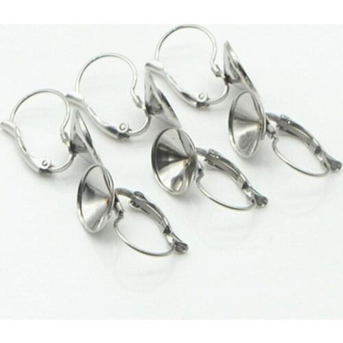 Ms.Betti 14mm 12mm 10mm 8mm 6mm Rivoli Earrings Findings With French Lever Back For Jewelry DIY Making