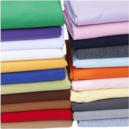 Width 72'' Solid Color Simple Comfortable Soft Knitted Fabric By The Half Yard For T-Shirt Jacket Material