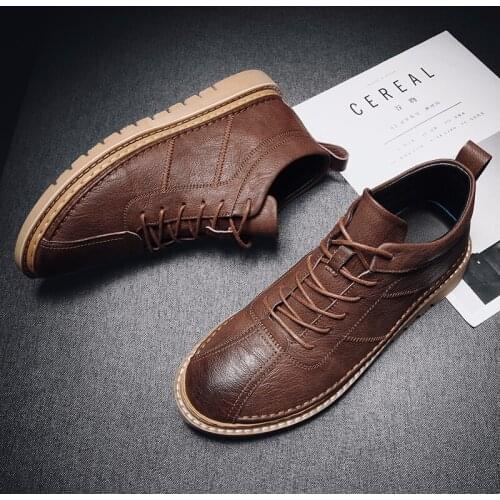 Tenis Altos Men Shoes Black Male Leather Mens Hightop Sneakers High Top Zapatos De Cuero Para Hombre For Moccasins