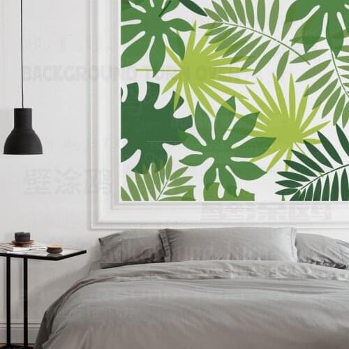4pcs 50cm 30cm Stencils Large Template Reusable Paint Big Jungle Palm Tree Tropical Summer Leaf (Have to Spray Adhesive) S046