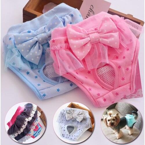 Pet Sanitary Physiological Pants Dog Diaper Washable Female Dog Shorts Panties Menstruation Underwear Pet Briefs