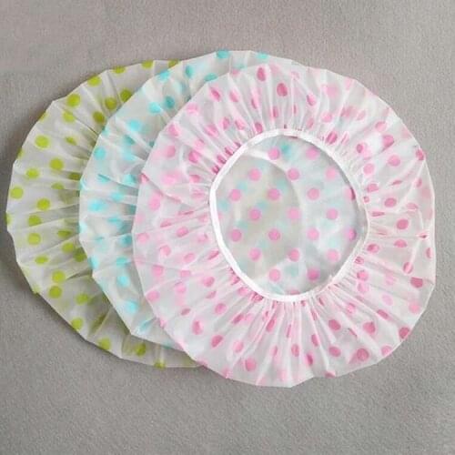 Bathroom supplies Oil-proof shower cap Waterproof wave point adult shower cap Color thickened disposable shower cap