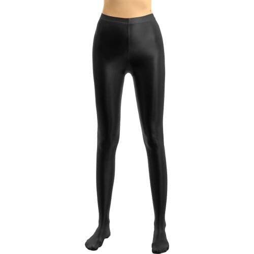 Womens Gymnastics Pants Leggings High Waist Tights Stockings Shiny Glossy Pantyhose Sports Training Fitness Tights Pants