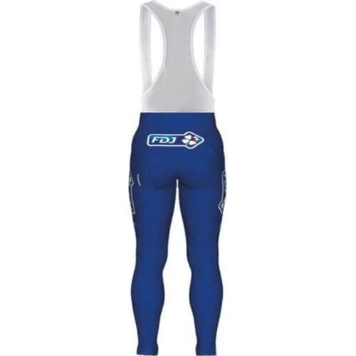 Winter Fleece Thermal 2017 FDJ TEAM ONLY Mens Cycling Long Bib PANTS Jersey Ropa Ciclismo