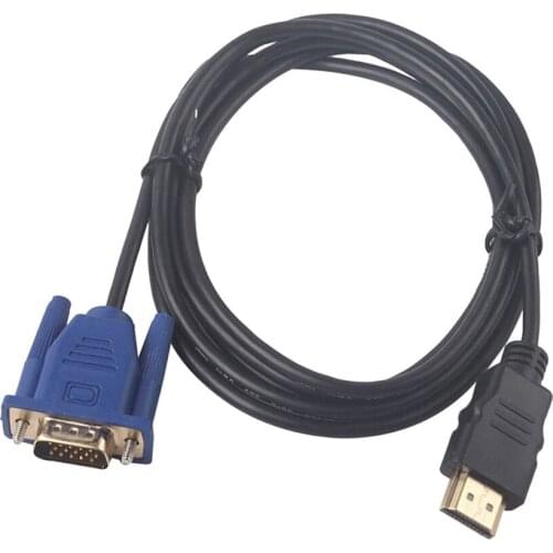 1.8M 3M HDMI-compatible to VGA Converter 1080P HDMI Male To Male HD-15 Male 15Pin Video Adapter Cables For HDTV 100pcs/Lot