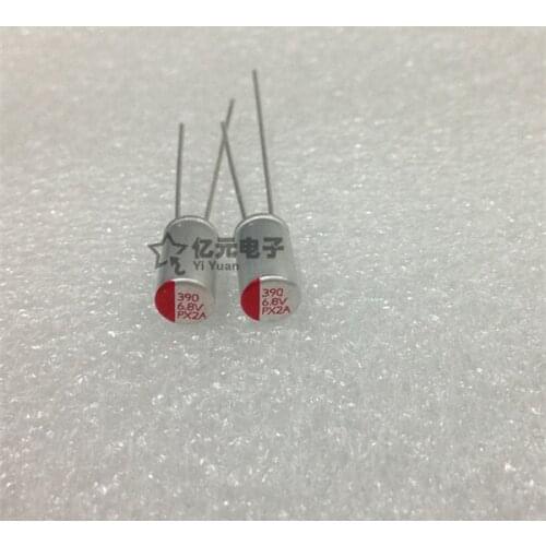 100% 100PCS New 6.8v390uf 5X9MM 390UF 6.8V 5*9 Solid straight capacitor