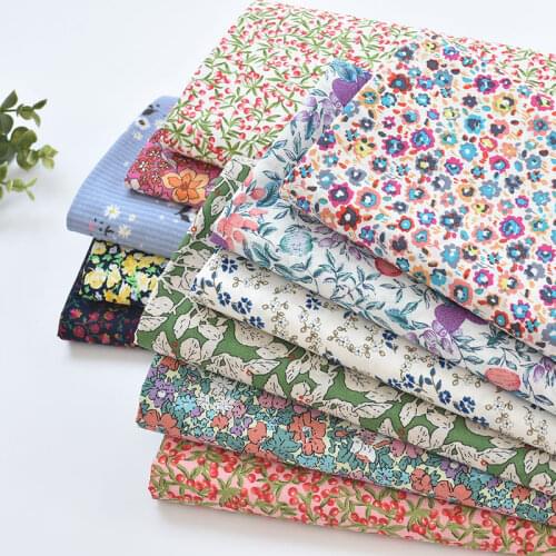135x50cm Fresh Soft Small Floral Cherry Cotton Sewing Fabric Making for Dress Diy Decoration Home Cloth Quilt Decoration Home