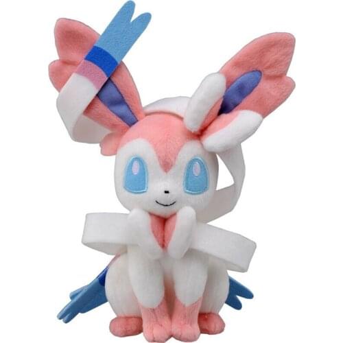 25CM Anime Pokemon Plush Toy Eevee Sylveon Plush Dolls Kawaii Cartoon Movie Anime Stuffed Anniversaire Peluche Girl Kids Gift