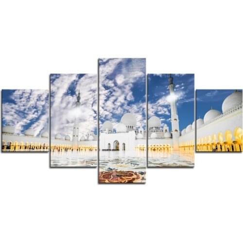 5 Panel Custom Print Poster Art Canvas Islamic Wall Art Painting for Home Wall Decor