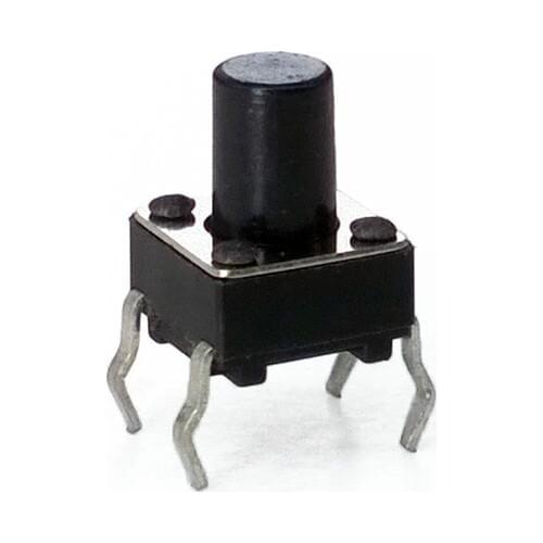 50pcs/lot 6*6*8.0 mm 4 PIN Tactil Tact 12V Push Button Interruptor Micro Switch Direct Plug-in Self-Reset Top