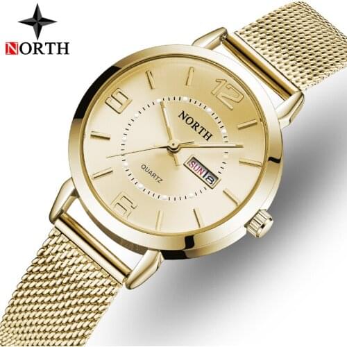 NORTH Top Brand Luxury Watch Women Quartz Stainless Steel Simple New Fashion Watch Ladies Business Casual Watch Relogio Feminino
