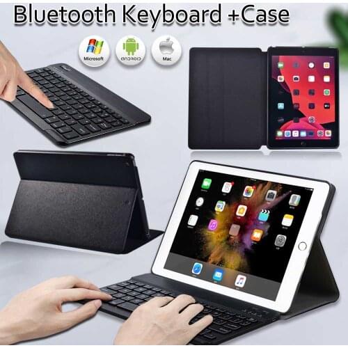 For Apple IPad Air/Air 2/Air 3 10.5/Air 4 10.9 Flip Leather Stand Cover Case Anti -cratch Tablet Case + Bluetooth Keyboard