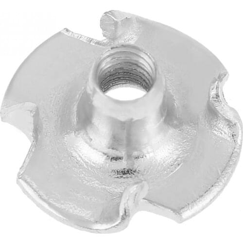 100Pcs/Set M4/M5/M6/M8 Zinc Plated Carbon Steel Blind Pronged Captive Wood T Nut Four-Pronged Tee Nuts For Woodworking Furniture