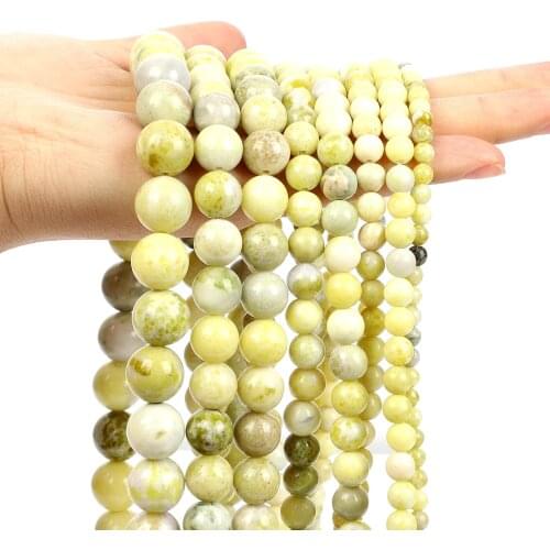 Smooth Southern Jadee Natural Stone Round Loose Spacer Beads For Jewelry Making Charm Bracelet Necklace DIY Strand 4/6/8/10/12MM