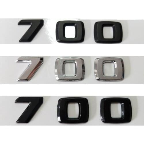 Chrome Matt Gloss Black Letters Number Trunk Emblems 7 0 0 Emblem for BRABUS 700