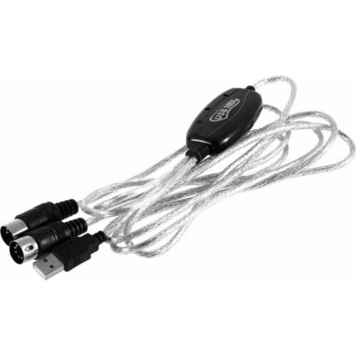 USB to MIDI Interface Cable Adapter 6Ft 2M USB to Midi In-Out Converter Music Keyboard Piano to PC Laptop