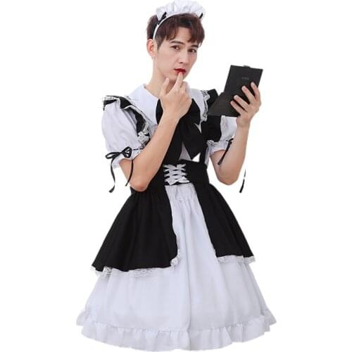 Halloween Costumes New Japanese Women Clothing Male Beauty Black and White Maid Skirt Party Cute Soft Girl Skirt
