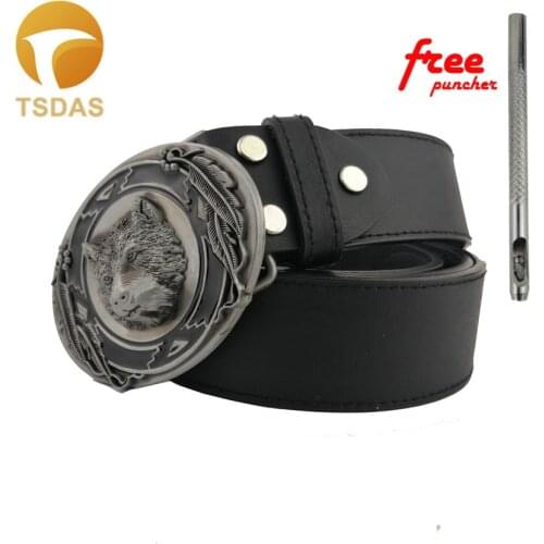 Mens Luxury Cowboys Belt Buckle Meatl Wolf Head Classic Animal Belt Buckles New Year Gifts Free Shipping
