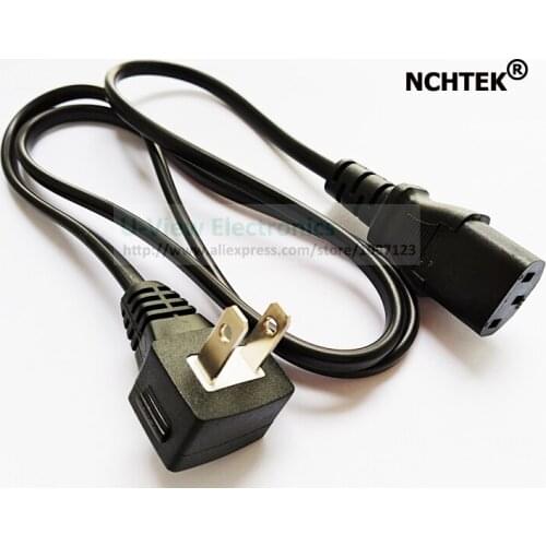 NCHTEK Angled Japan JP USA 2pin Male Plug to IEC 320 C13 Female Portable Conversion Power Cable 1M/Free Shipping/6PCS