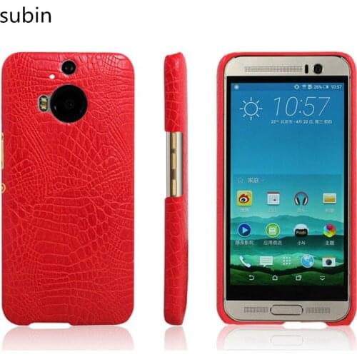New For HTC One M9 Plus M9Plus 5.2 inch Luxury PU Leather Hard Plastic Back Cover Phone Crocodile pattern Case