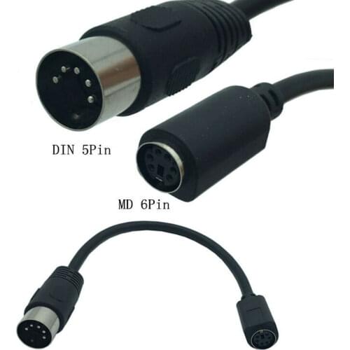 New PS2 DIN5 Male to MD6 Female Cable 0.15m For Keyboard Mouse