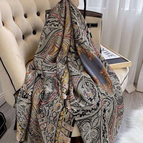 180*90CM thin new lengthened silk scarves in spring and summer ladies long Korean scarves sunscreen beach towels shawls