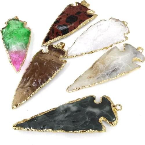 New Fashion Natural Stone Leaf Shape Agates Crystal Pendant Charms for Women Jewelry Making DIY Necklace Accessories Gift