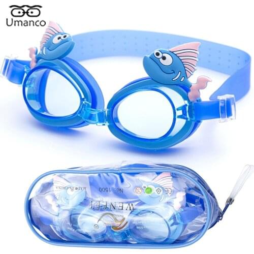 With Plastic Bag Cartoon Safety Goggles Glasses for Children Kids PC Silicone Frame Anti-Fog Boys Girls Pool Eyeglasses