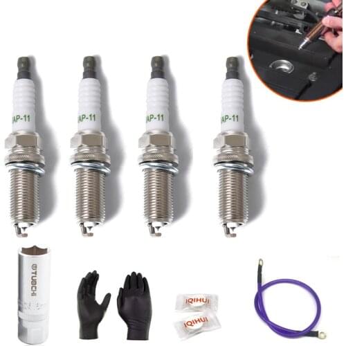 OE 224018H515 4Pcs Normal Spark Plug With kit For Nissan Almera N16 X-Trail T30 Premera P12 LFR5A11