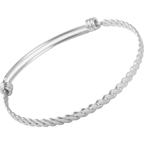 Wholesale 10/25/50/100pcs High Grade Stainless Steel 60mm Wrist Bangle &Bracelet DIY Braided bangle Expandable for charm