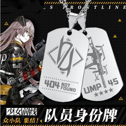 Girls Frontline UMP45 404 HK416 G11 AK12 Cosplay Dog ID Tags Necklace Fashion Pendant Chain Choker Accessories jewelry Gift