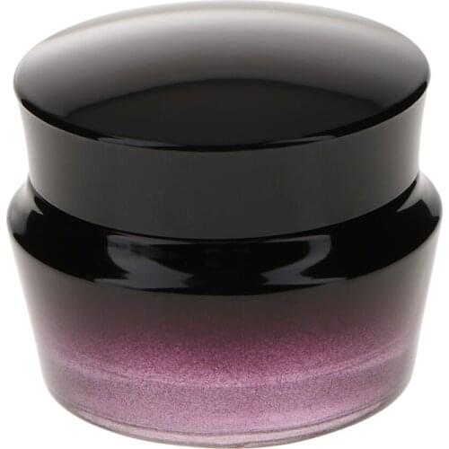 30g/50g Purple Glass Refillable Cosmetic Jars Empty Face Cream Lip Balm Storage Container Pot Bottle With Black Lids